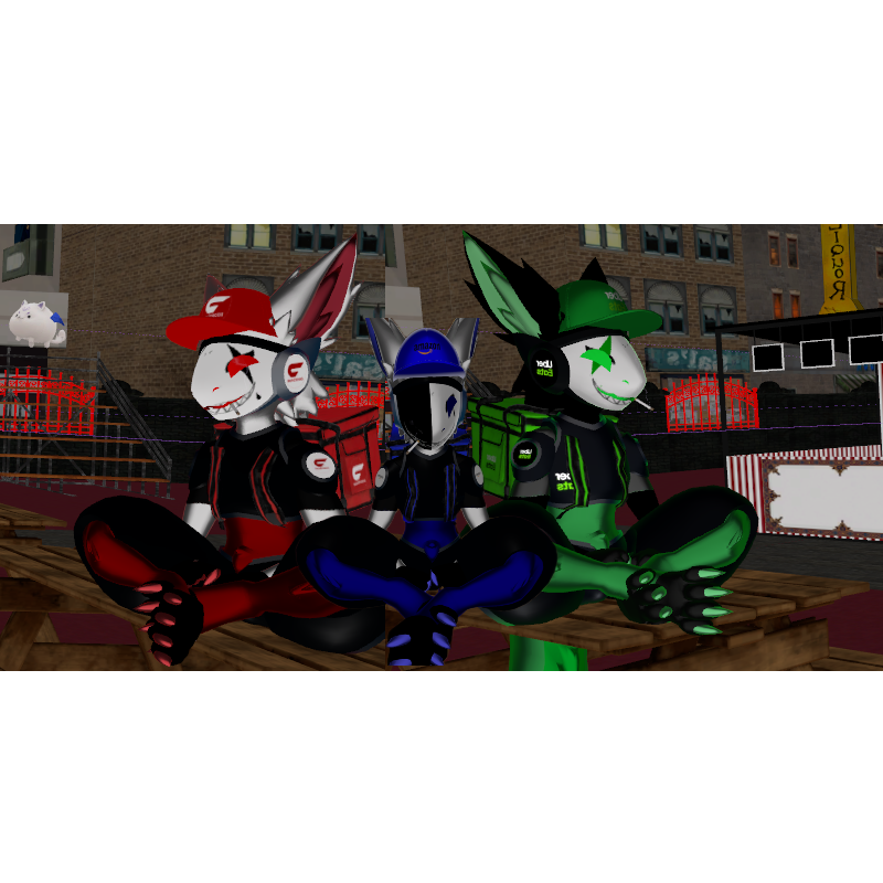furry harlequin⁄pierrot⁄ticket taker with a JOB by Mista_Roy - VRChat avatar preview